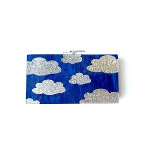 Blue cloud acrylic clutch